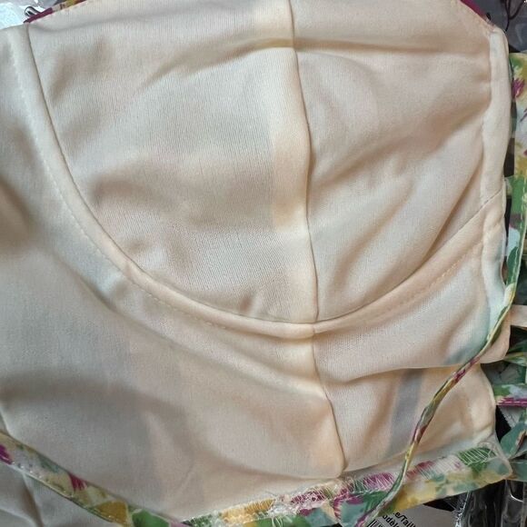 NWT Windsor lace up front chiffon floral crop top size Small - Picture 6 of 7